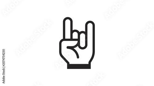 Hand gesture showing rock on or heavy metal sign.