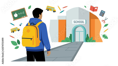 Student Walking to School.