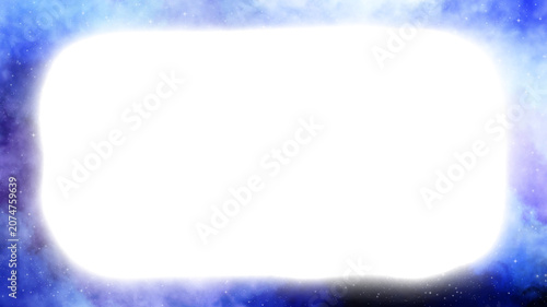 Fantasy Purple Space Rectangular Frame  -Purple Starry Night Sky Border Corner with Galaxy Clouds and Nebula Background