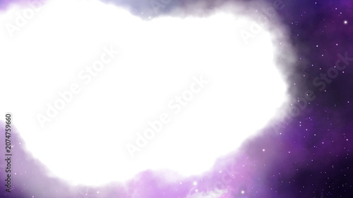 Fantasy Purple Space Border Frame with Stars and Nebula Clouds - Celestial Purple Border Corner Design with Galaxy and Starry Night