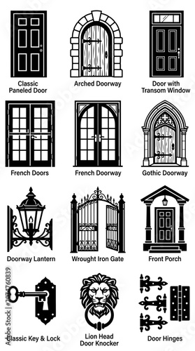 Collection of Classic Doors, Gates, and Architectural Elements