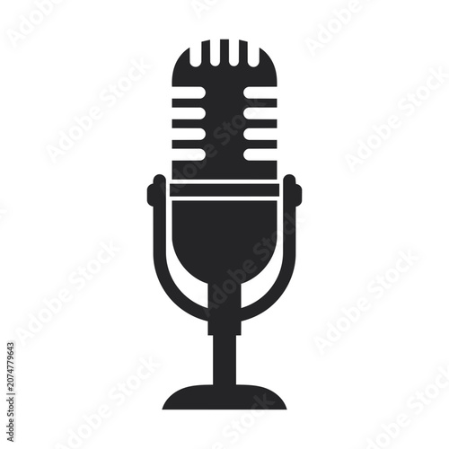 Black and white microphone icon