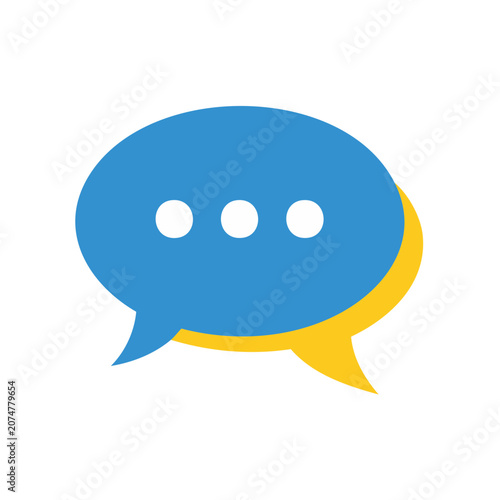 Blue and Yellow Speech Bubble Icon
