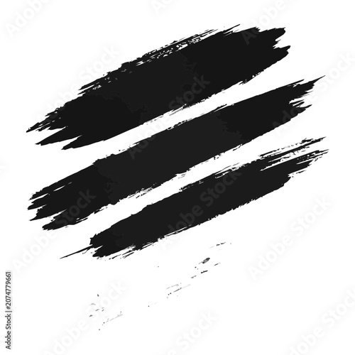 Black hand-drawn brush stroke vector