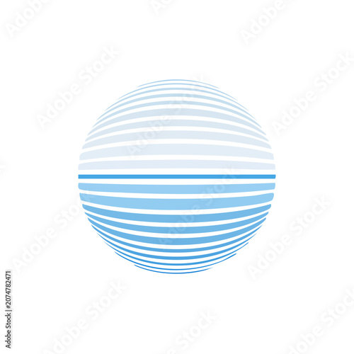 Minimalist striped sphere vector illustration