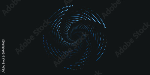 Fotografie Abstract circle round frame by lines wavy flowing black gradient isolated on transparent background