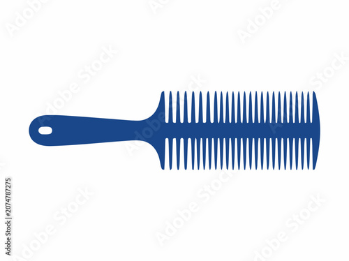 Blue Double Sided Comb on White Background