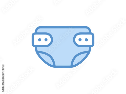 Simple Blue Diaper Icon Vector Illustration