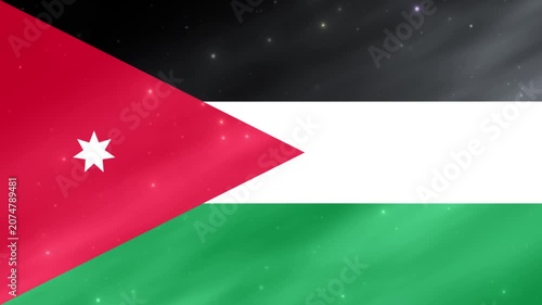 Animated 3D Jordan Flag Waving with Light Effects