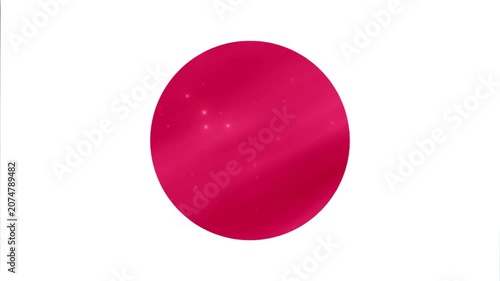 Animated 3D Japan Flag Waving with Light Effects
