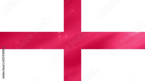 Animated 3D England Flag Waving with Light Effects