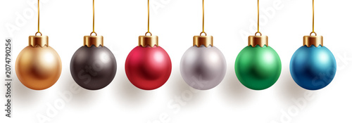 Obraz na płótnie Christmas Balls Ornaments Clipart Collection