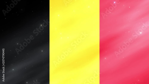 Animated 3D Belgium Flag Waving with Light Effects