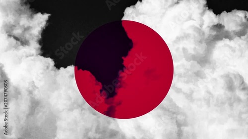 Dramatic Smoke Revealing Japan Flag