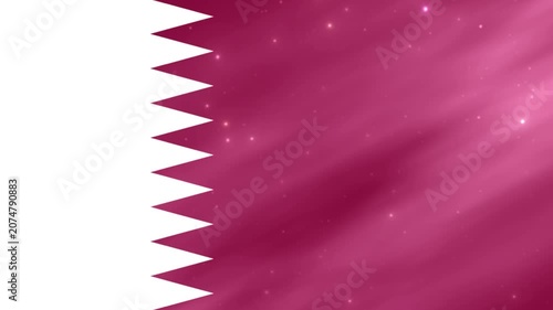 Animated 3D Qatar Flag Waving with Light Effects