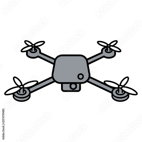 Flat vector icon of a quadcopter drone