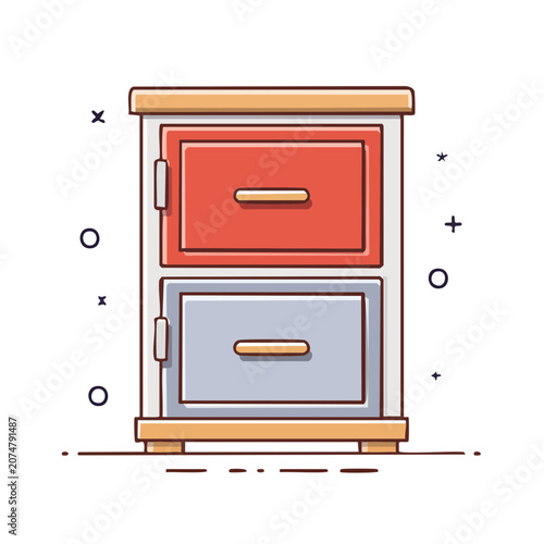 Flat vector illustration of a double oven appliance