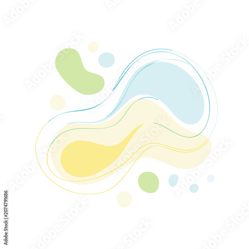 Abstract organic shapes with fluid lines and dots