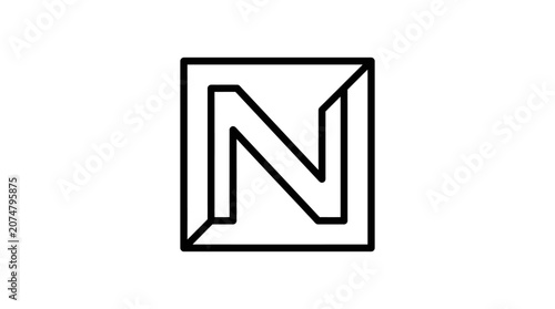 Large Letter N Logo Design.