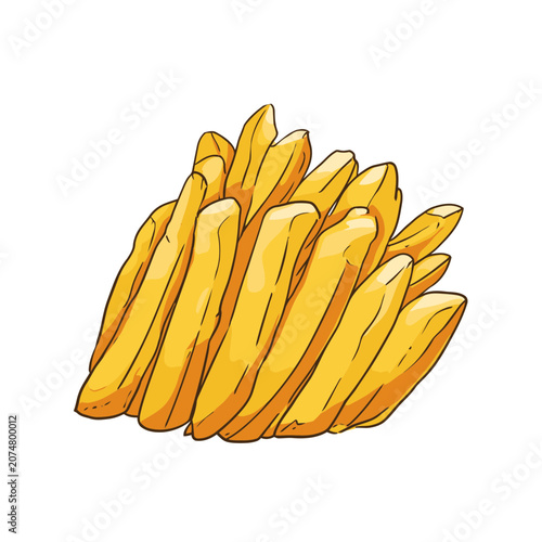 Golden French Fries Vector Illustration