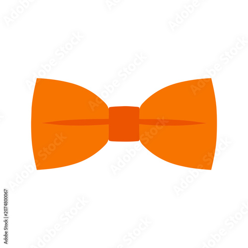 Orange flat vector bow tie