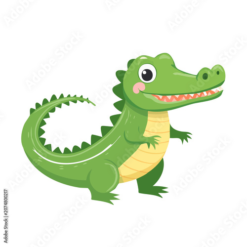 Cartoon Crocodile Vector Illustration