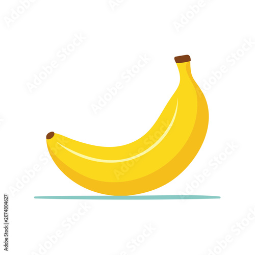 Yellow banana flat vector illustration