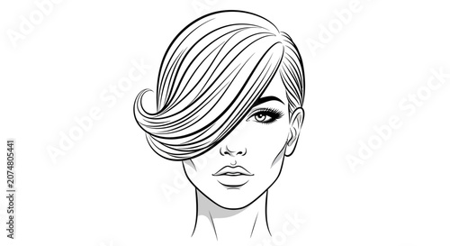 Woman with stylish short hair.