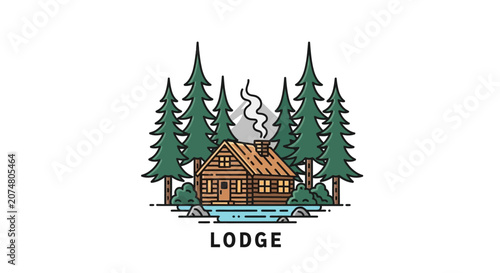 Wooden Cabin in the Forest.