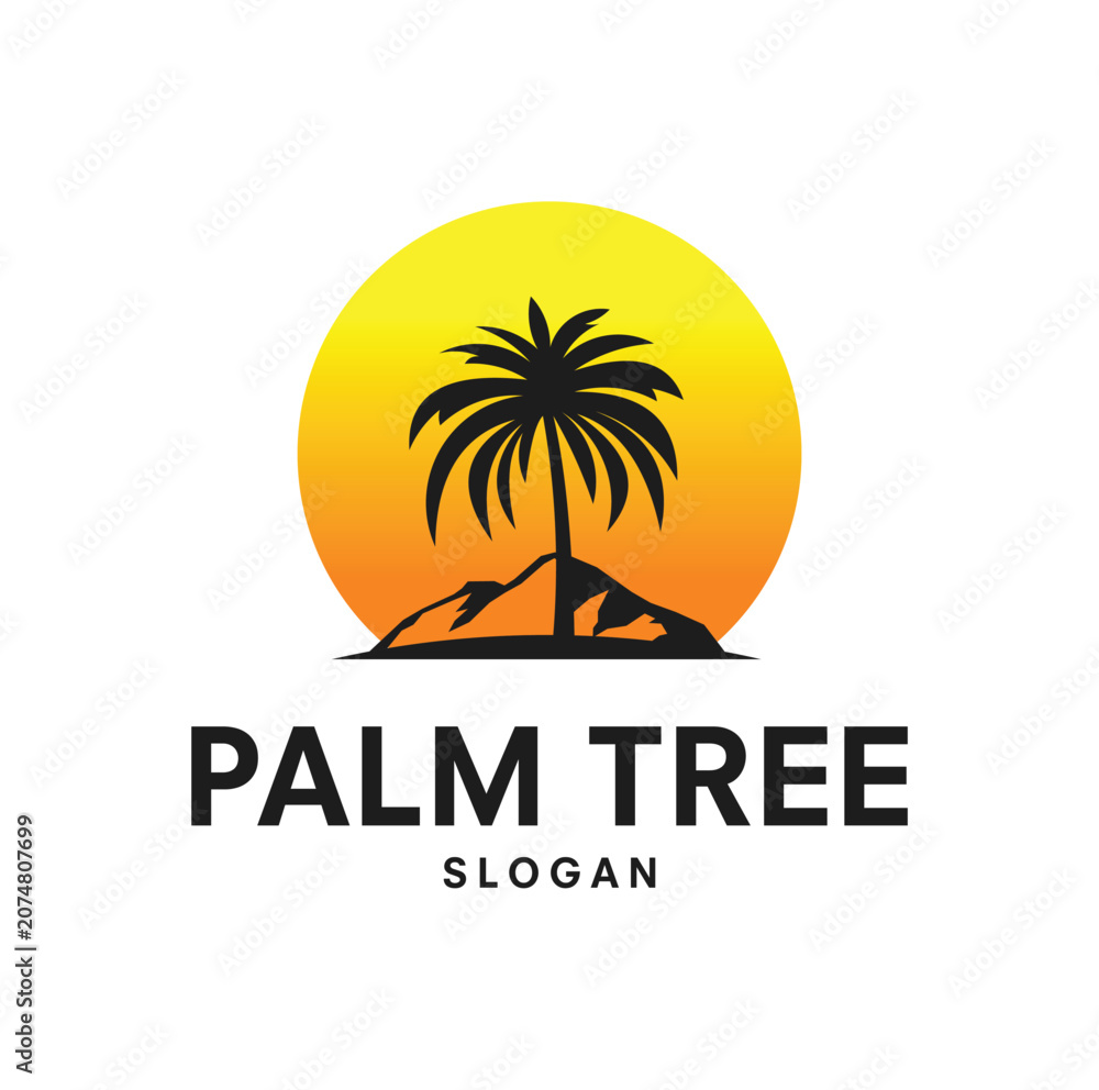 Obraz premium Palm Tree Logo Design template Illustration Vector