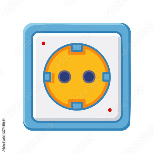 Flat vector icon of a power outlet with two sockets