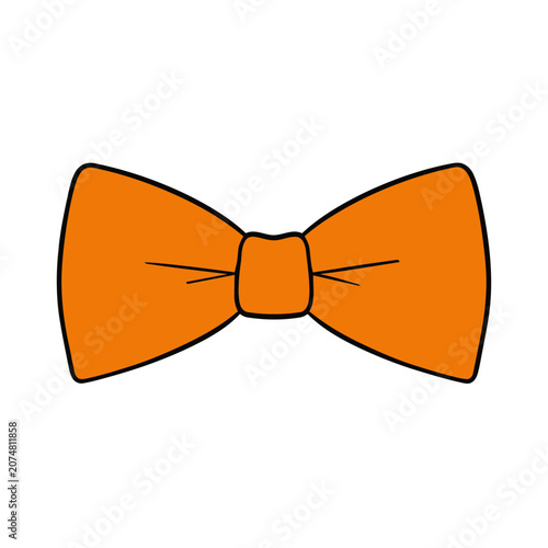 Orange bow tie vector illustration