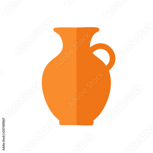 Orange Clay Pitcher Vector Icon