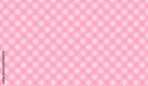 Classic pastel pink gingham checkered fabric pattern with checkered, background