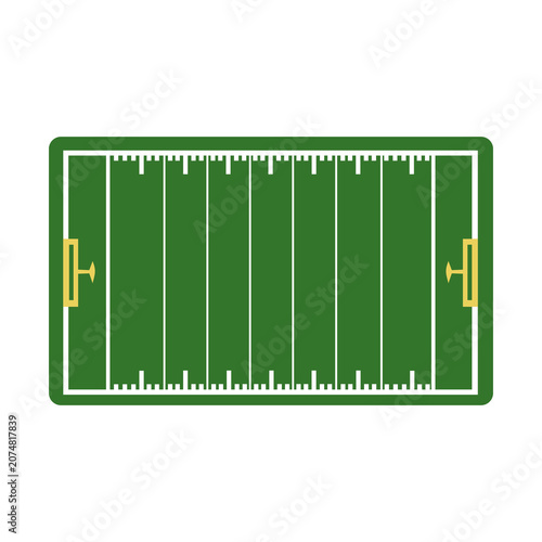 American football field top view vector illustration