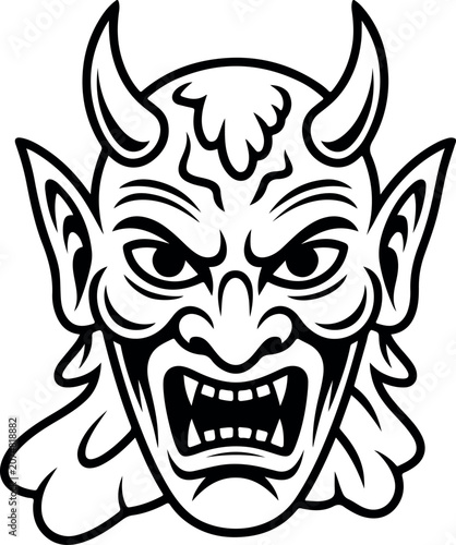 Black devil face illustration