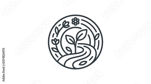 Fotografie Eco Friendly Symbol With Leaves.