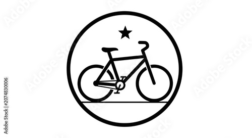 Bicycle seal icon with star symbol.
