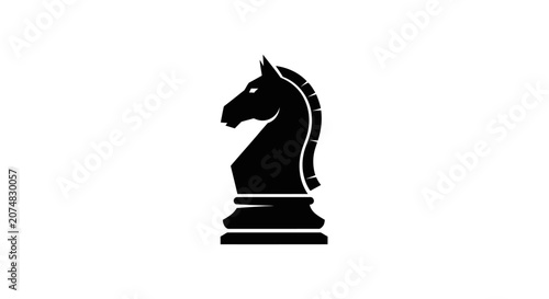 Black chess knight piece icon silhouette.