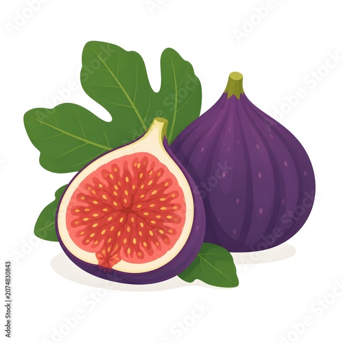 fresh figs isolated on white background
