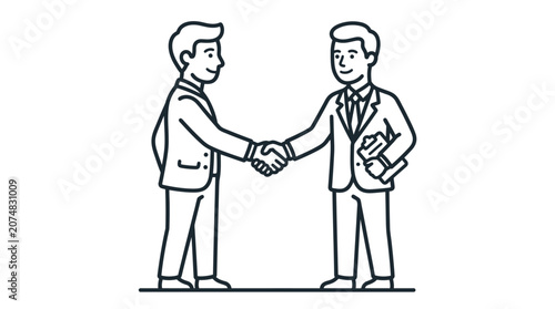 Bild auf Leinwand Two Businessmen Shaking Hands Firmly.