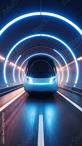 A futuristic train speeds through a neon-lit tunnel (47)