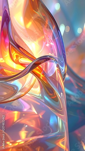 A vibrant, iridescent, and abstract depiction of swirling colors