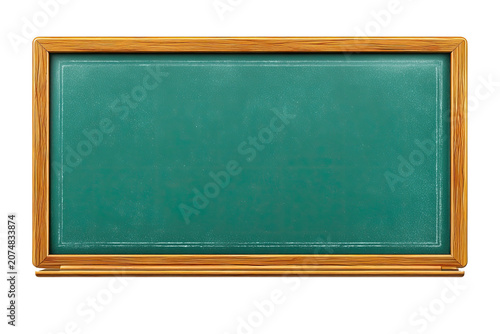 Green chalkboard with light wood frame, bordered with thin chalk lines
