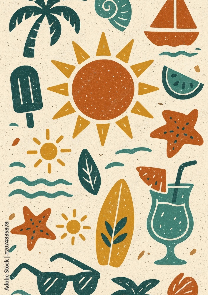 Obraz premium Tropical summer vibes wallpaper