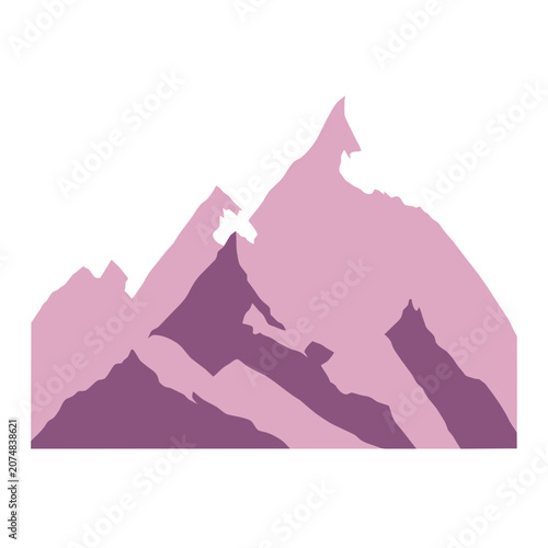 Flat vector illustration of layered mountain range