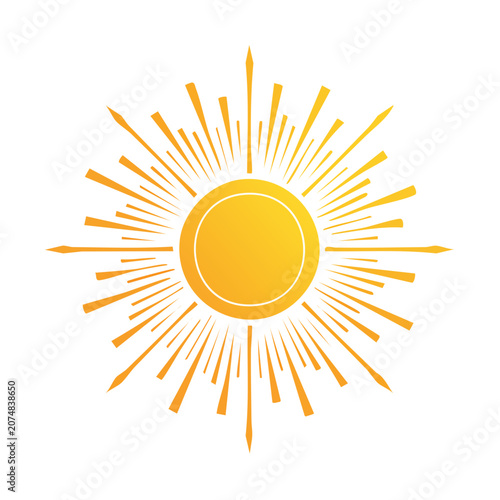 Flat vector sun with rays