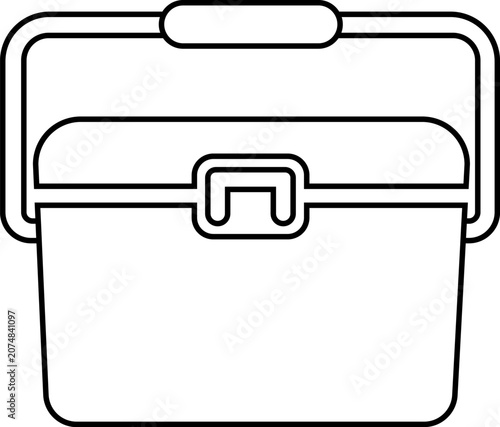  portable cooler box outline icon with a handle, ideal for summer picnic, camping, and outdoor trip designs