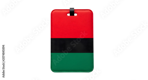 The Pan-African flag is displayed on a keychain with a transparent background.