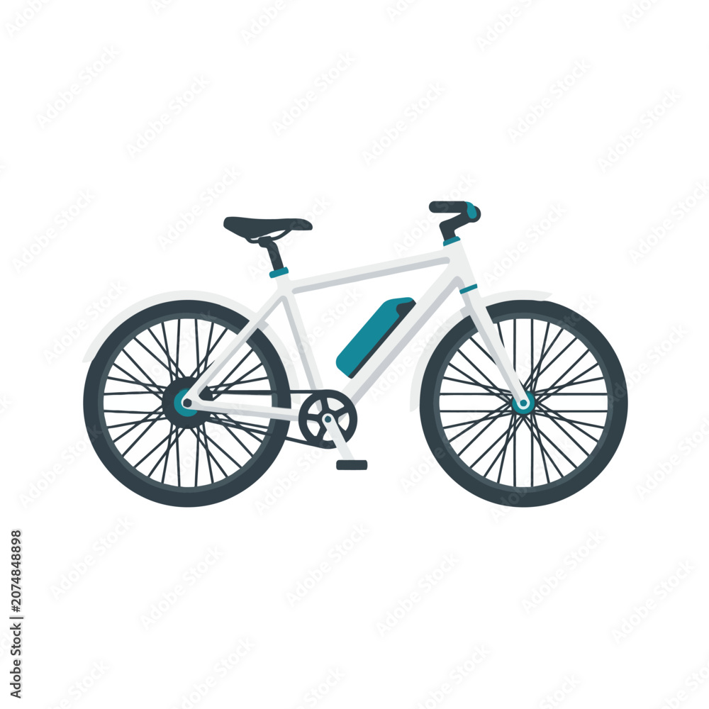 Fototapeta premium Modern electric bicycle isolated on a white background